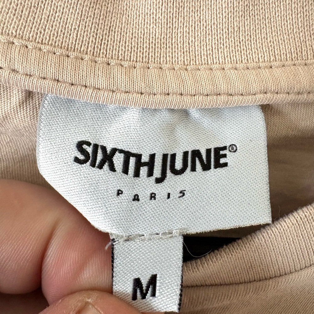 Sixth June Paris Graphic Tee | Beige Streetwear T-Shirt | Size Medium - Picture 4 of 8